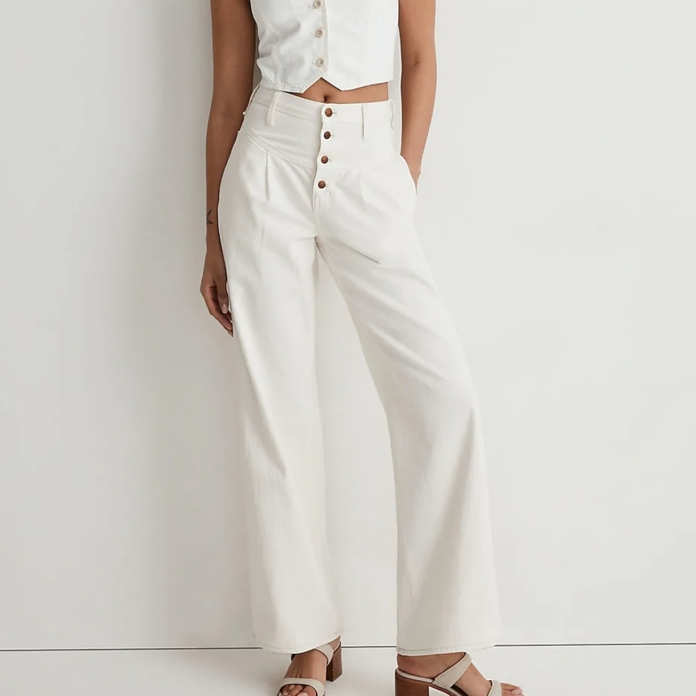 Madewell Superwide-Leg Jeans in Vintage Canvas : Button-fly Edition